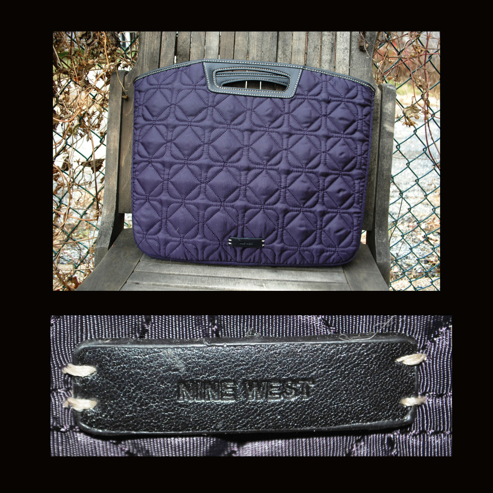 NINE WEST Purple Quilted Handbag Tote